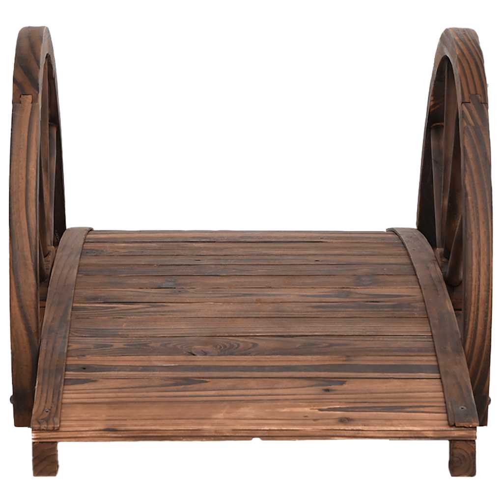 vidaXL Gartenbrücke mit Rad-Design 99x50x38 cm Massivholz Tanne