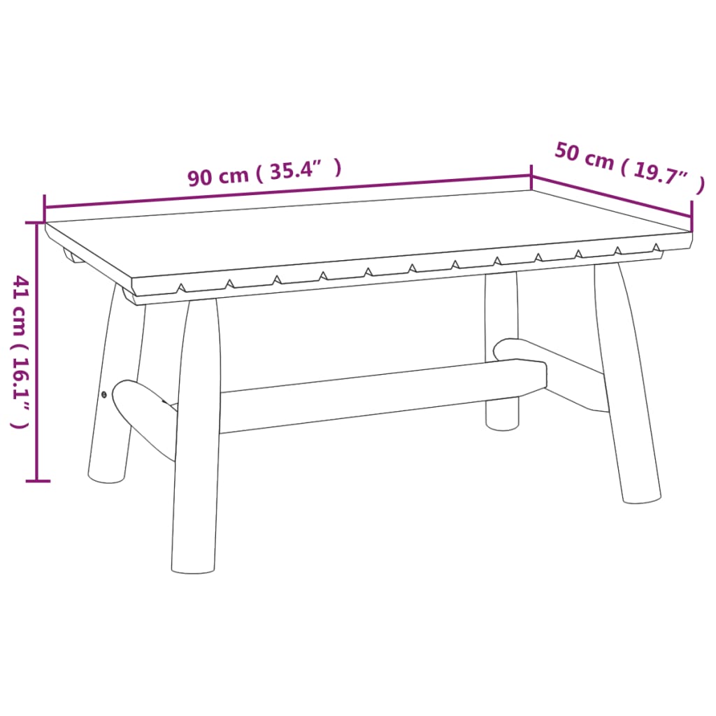 vidaXL Couchtisch 90x50x41 cm Massivholz Fichte
