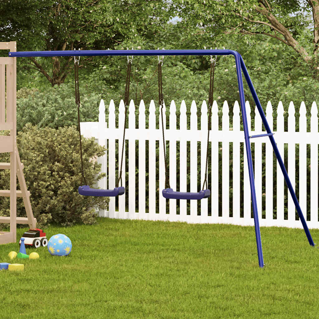 vidaXL Kinderschaukeln 2 Stk. Blau 265x156,5x155,5 cm Polypropylen
