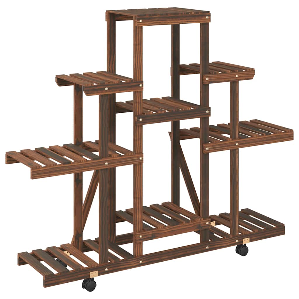 vidaXL Blumenständer mit Rollen 110x25x101 cm Massivholz Tanne