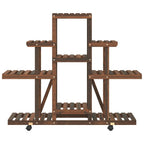 vidaXL Blumenständer mit Rollen 110x25x101 cm Massivholz Tanne