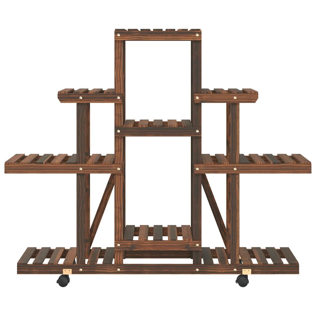 vidaXL Blumenständer mit Rollen 110x25x101 cm Massivholz Tanne