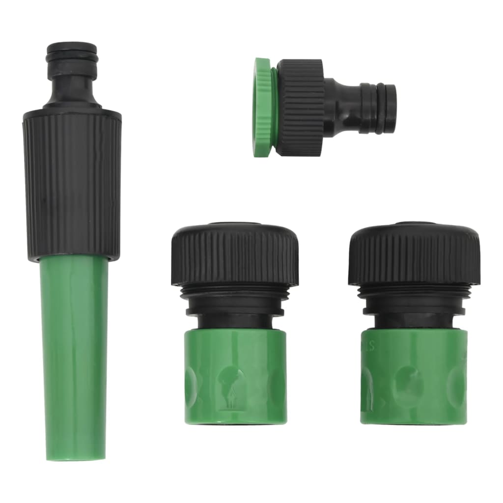 vidaXL Gartenschlauch mit Armaturen-Set Grün 0,6" 50 m PVC