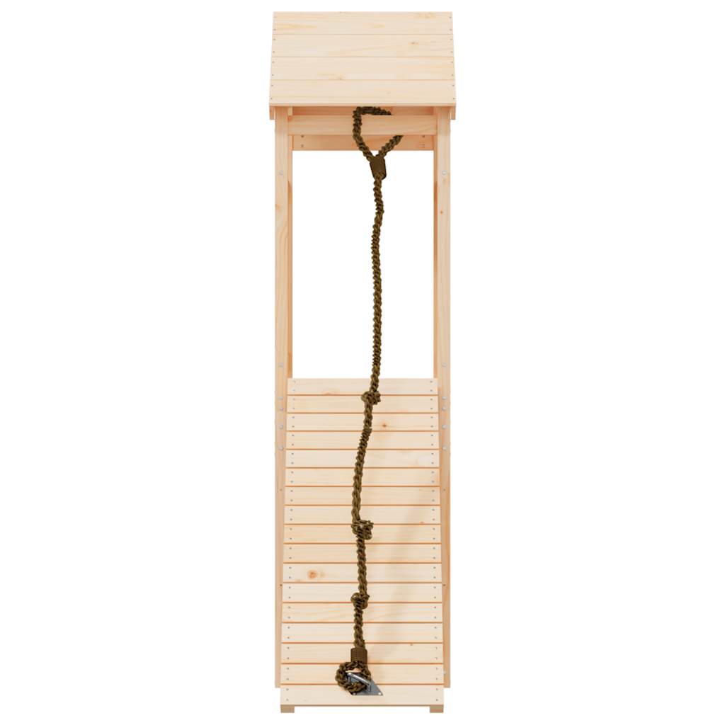 vidaXL Spielturm mit Kletterwand Massivholz Kiefer