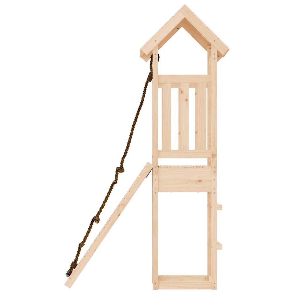 vidaXL Spielturm mit Kletterwand Massivholz Kiefer