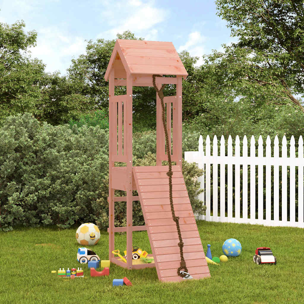 vidaXL Spielturm mit Kletterwand Massivholz Douglasie