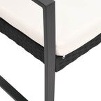 vidaXL Gartenbank 3-Sitzer mit Kissen Schwarz PP-Rattan