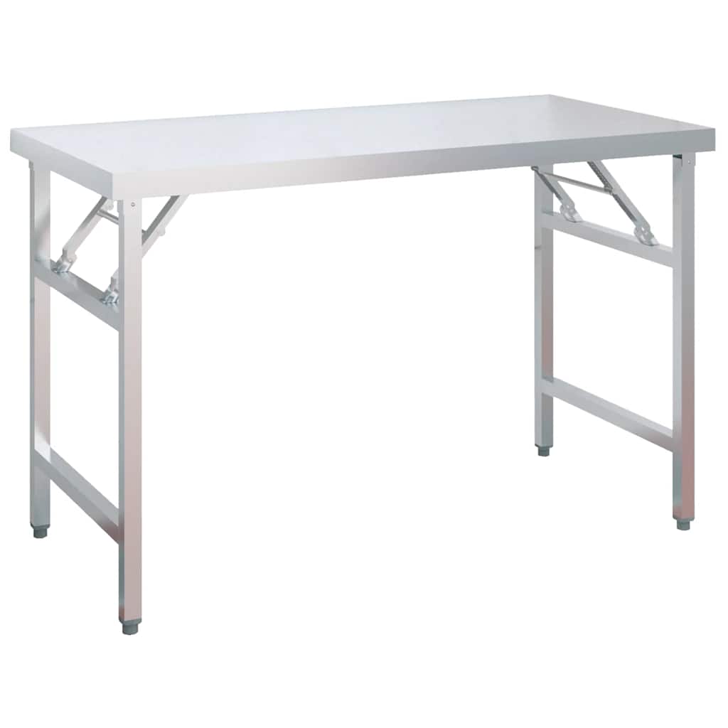 vidaXL Küchen-Arbeitstisch mit Aufsatzboard 120x60x115 cm Edelstahl