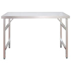 vidaXL Küchen-Arbeitstisch mit Aufsatzboard 120x60x115 cm Edelstahl