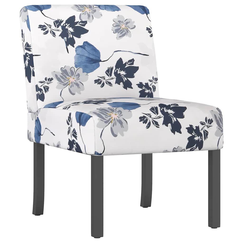 vidaXL Polsterstuhl Blau Blumenmuster Stoff