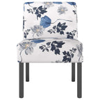 vidaXL Polsterstuhl Blau Blumenmuster Stoff
