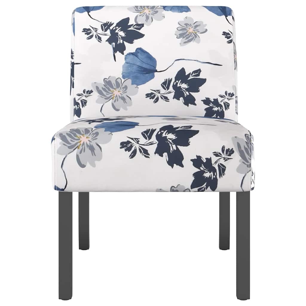 vidaXL Polsterstuhl Blau Blumenmuster Stoff