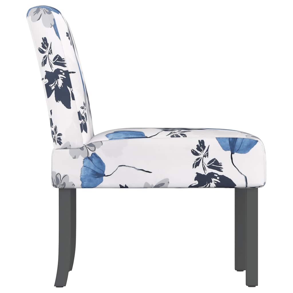 vidaXL Polsterstuhl Blau Blumenmuster Stoff
