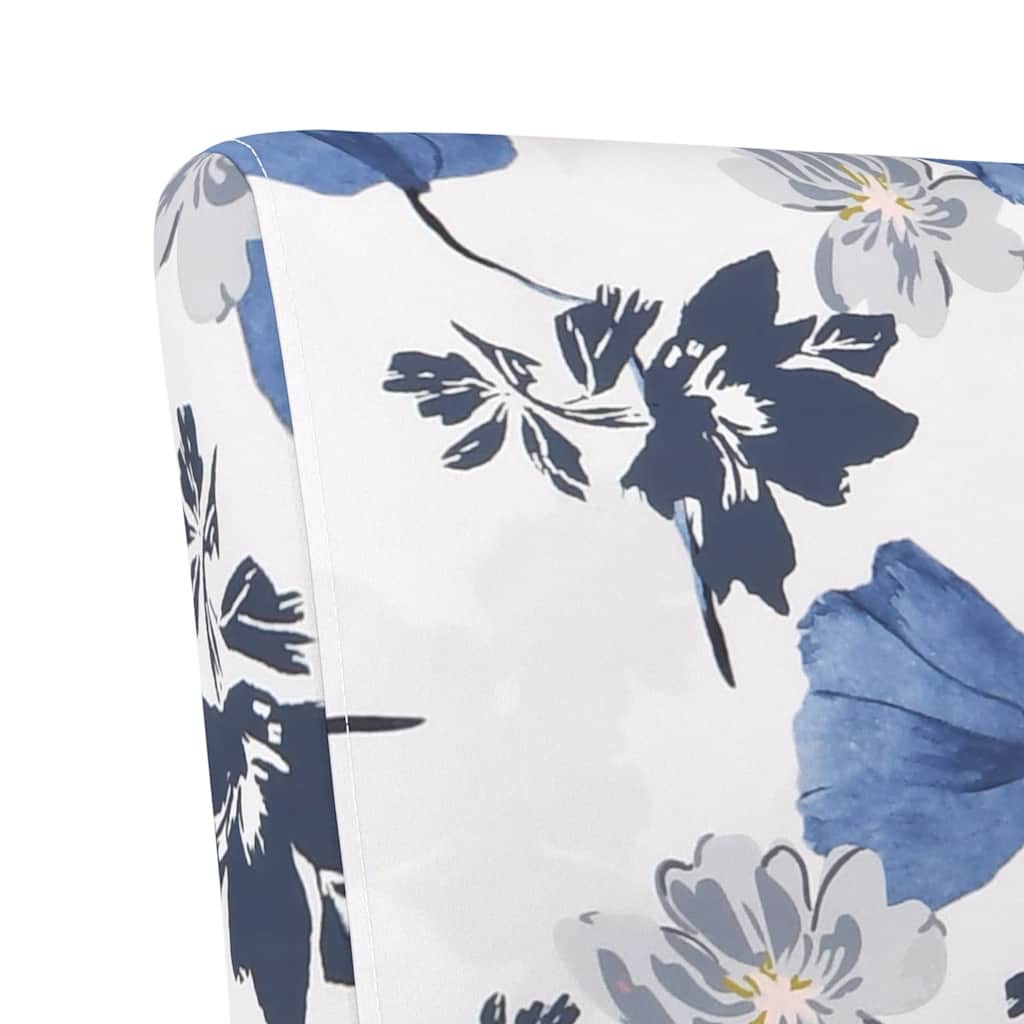 vidaXL Polsterstuhl Blau Blumenmuster Stoff