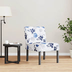 vidaXL Polsterstuhl Blau Blumenmuster Stoff