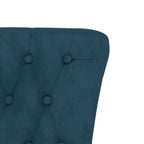 vidaXL Polsterstuhl mit Hoher Rückenlehne Blau Samt Knopfheftung