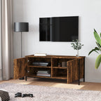 vidaXL TV-Schrank mit Türen Räuchereiche 102x35x45 cm Holzwerkstoff