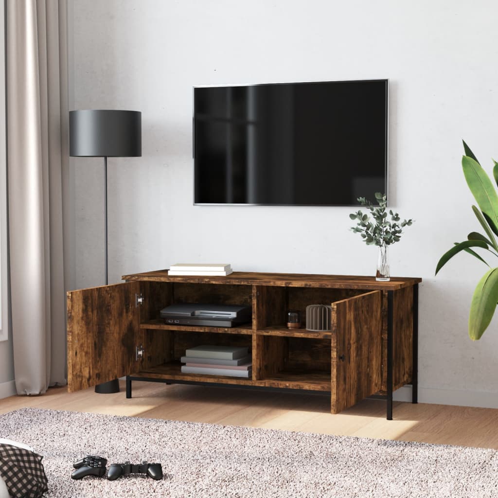 vidaXL TV-Schrank mit Türen Räuchereiche 102x35x45 cm Holzwerkstoff
