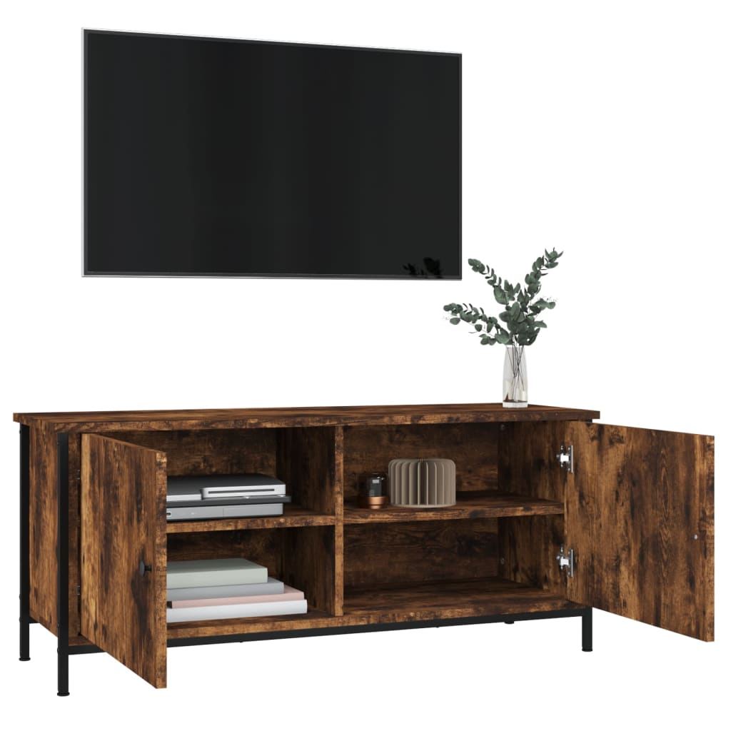 vidaXL TV-Schrank mit Türen Räuchereiche 102x35x45 cm Holzwerkstoff