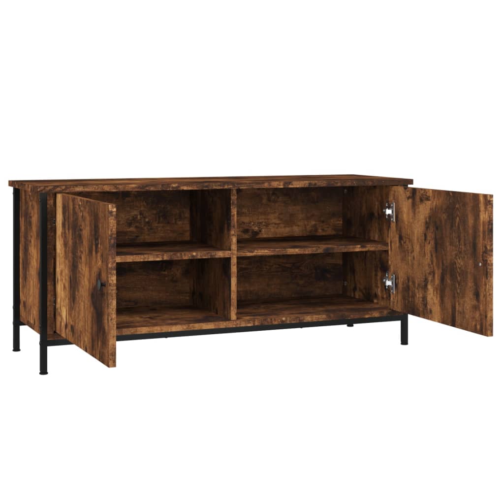 vidaXL TV-Schrank mit Türen Räuchereiche 102x35x45 cm Holzwerkstoff