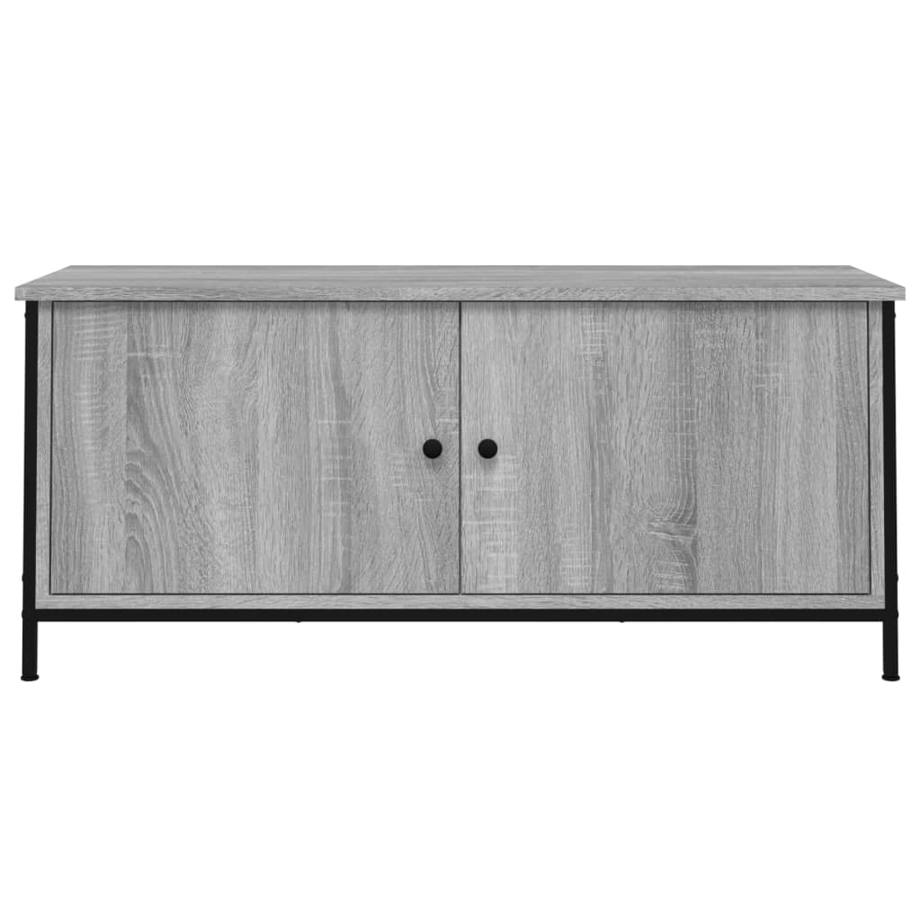 vidaXL TV-Schrank mit Türen Grau Sonoma 102x35x45 cm Holzwerkstoff