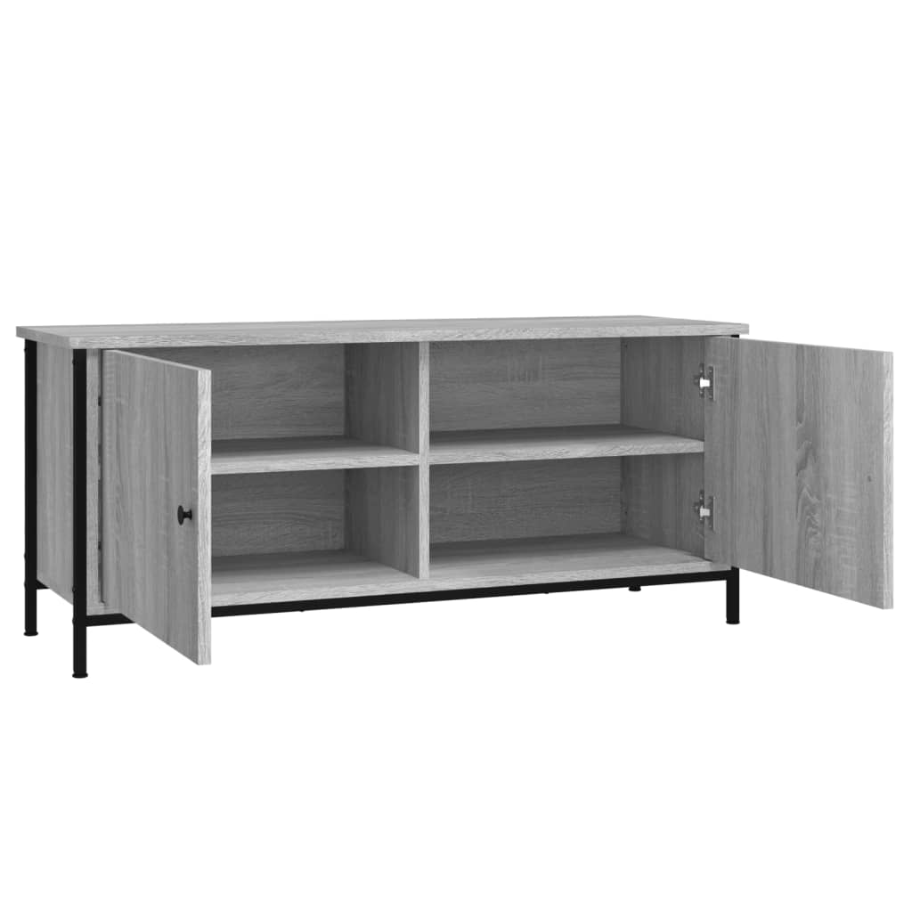 vidaXL TV-Schrank mit Türen Grau Sonoma 102x35x45 cm Holzwerkstoff