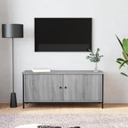 vidaXL TV-Schrank mit Türen Grau Sonoma 102x35x45 cm Holzwerkstoff