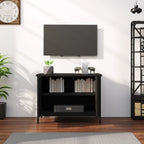 vidaXL TV-Schrank mit Türen Schwarz 60x35x45 cm Holzwerkstoff