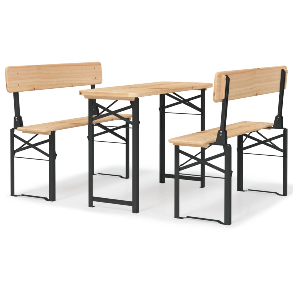 vidaXL 3-tlg. Biertisch-Set Klappbar Massivholz Tanne