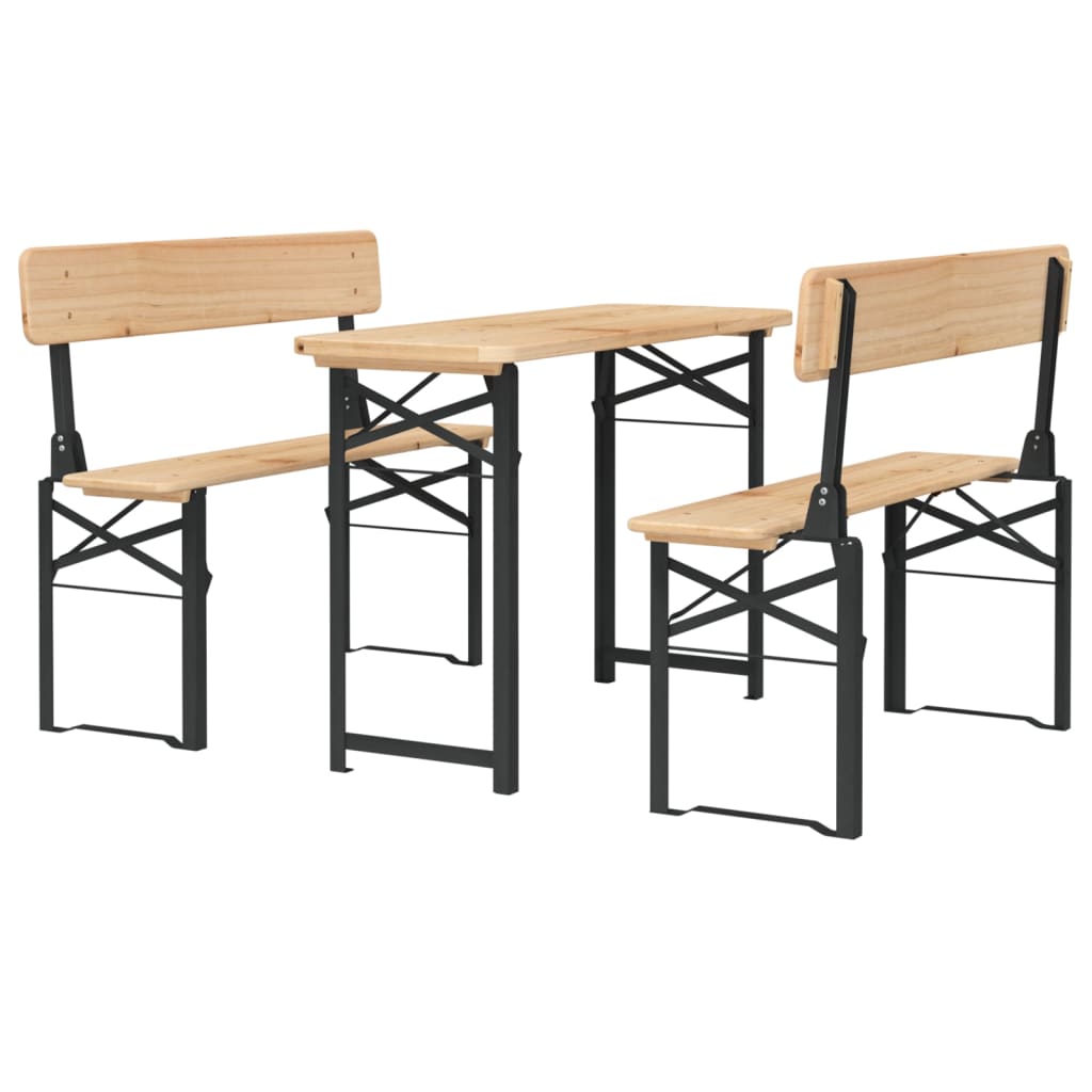 vidaXL 3-tlg. Biertisch-Set Klappbar Massivholz Tanne