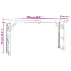 vidaXL Biertisch Klappbar 170x50x75/105 cm Massivholz Tanne