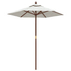 vidaXL Sonnenschirm mit Holzmast Sandfarben 196x231 cm