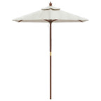 vidaXL Sonnenschirm mit Holzmast Sandfarben 196x231 cm