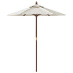 vidaXL Sonnenschirm mit Holzmast Sandfarben 196x231 cm
