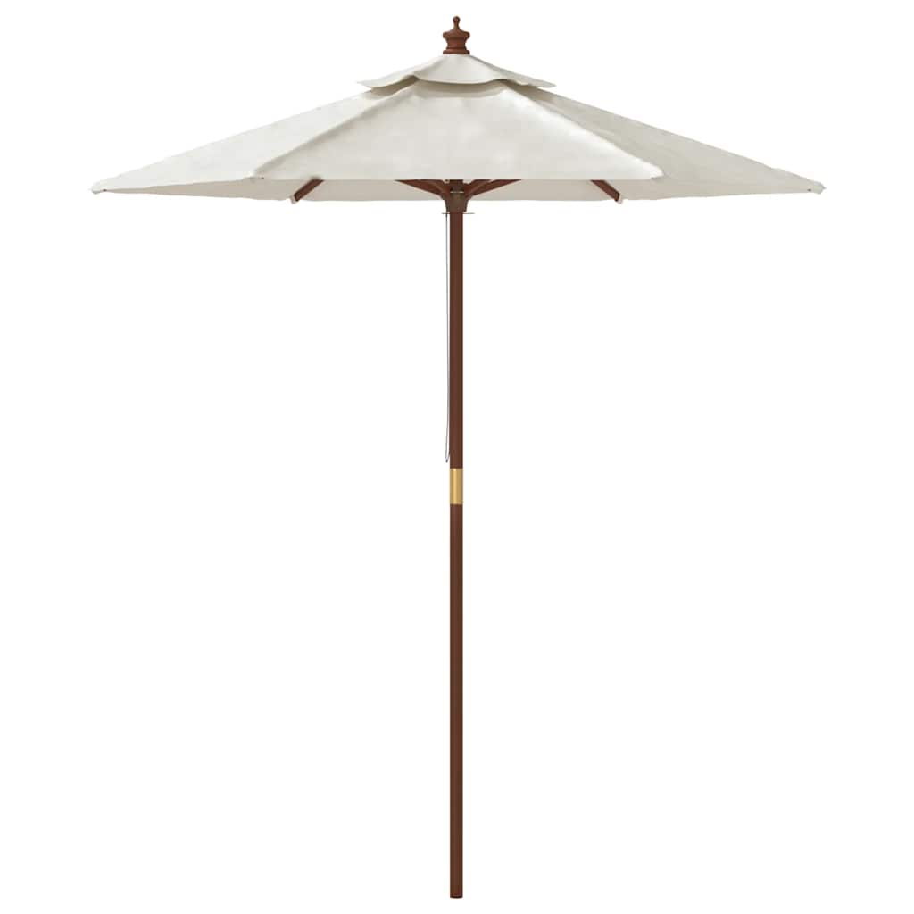 vidaXL Sonnenschirm mit Holzmast Sandfarben 196x231 cm