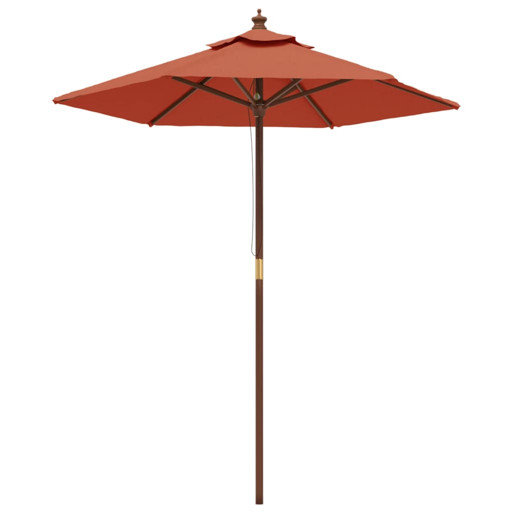 vidaXL Sonnenschirm mit Holzmast Terrakotta 196x231 cm