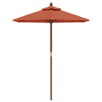 vidaXL Sonnenschirm mit Holzmast Terrakotta 196x231 cm