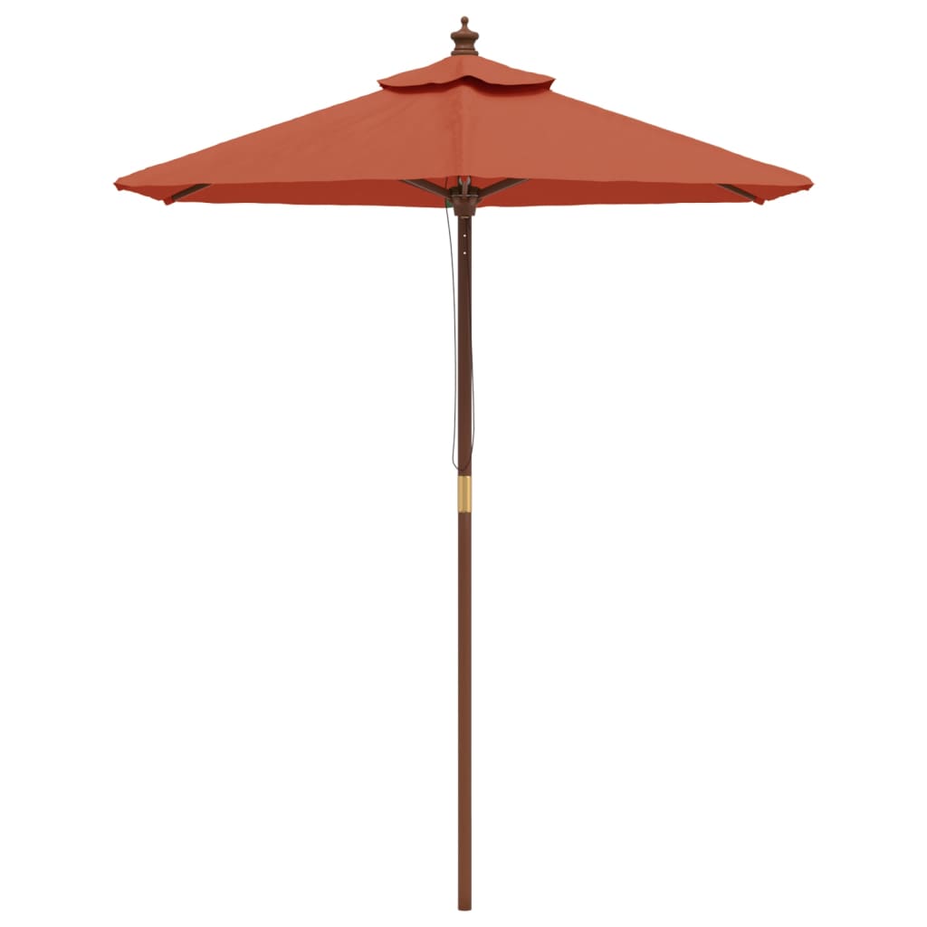 vidaXL Sonnenschirm mit Holzmast Terrakotta 196x231 cm