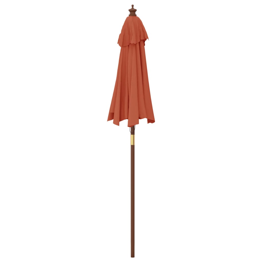 vidaXL Sonnenschirm mit Holzmast Terrakotta 196x231 cm