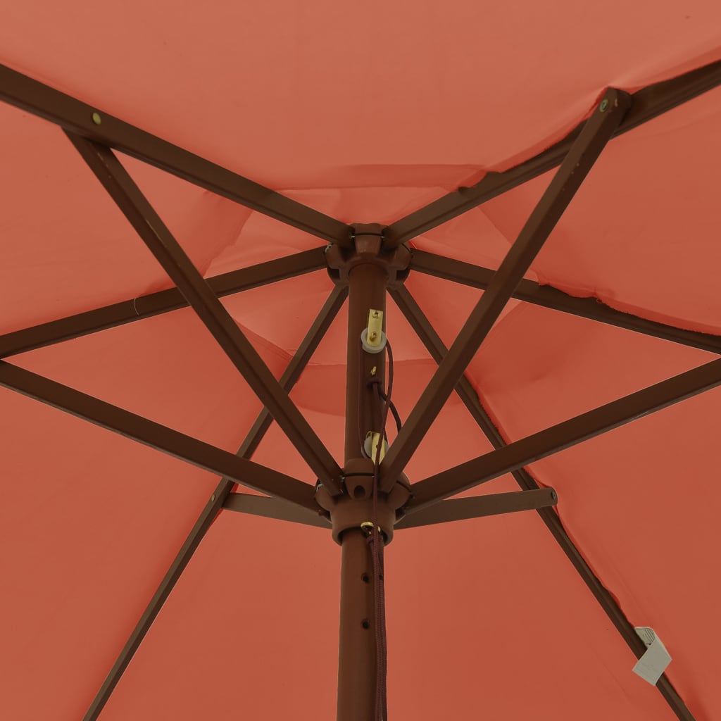 vidaXL Sonnenschirm mit Holzmast Terrakotta 196x231 cm