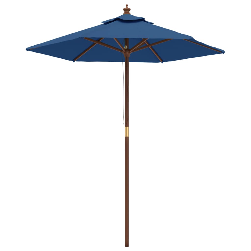 vidaXL Sonnenschirm mit Holzmast Azurblau 196x231 cm