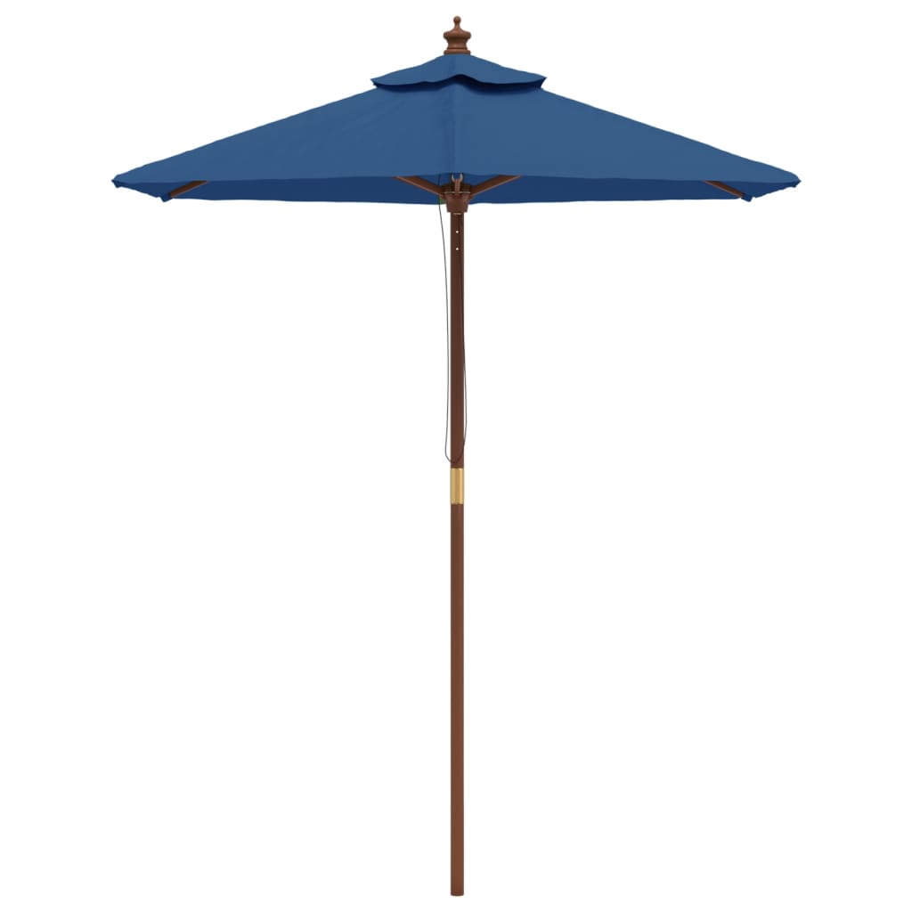vidaXL Sonnenschirm mit Holzmast Azurblau 196x231 cm