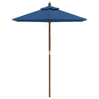 vidaXL Sonnenschirm mit Holzmast Azurblau 196x231 cm