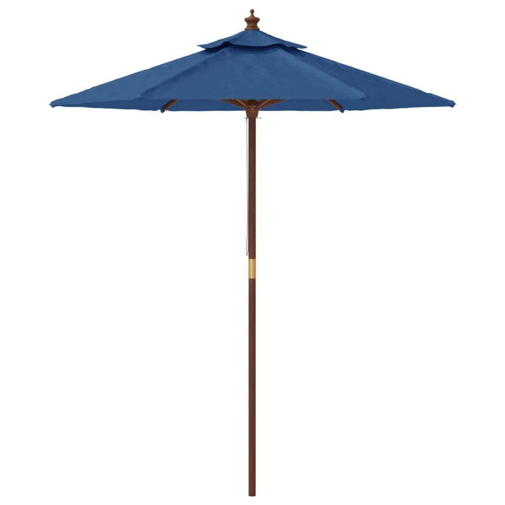 vidaXL Sonnenschirm mit Holzmast Azurblau 196x231 cm