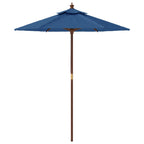 vidaXL Sonnenschirm mit Holzmast Azurblau 196x231 cm