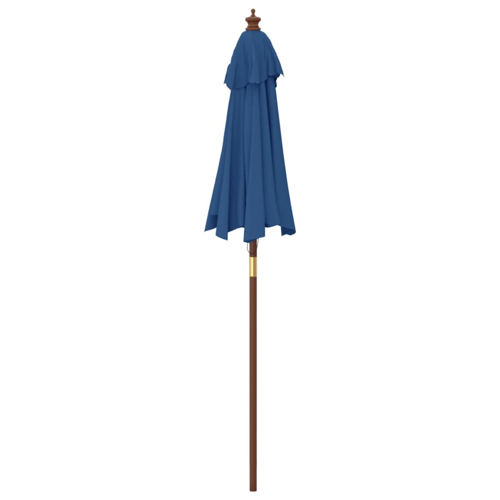 vidaXL Sonnenschirm mit Holzmast Azurblau 196x231 cm