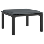 vidaXL Gartenhocker mit Kissen Schwarz und Grau Poly Rattan