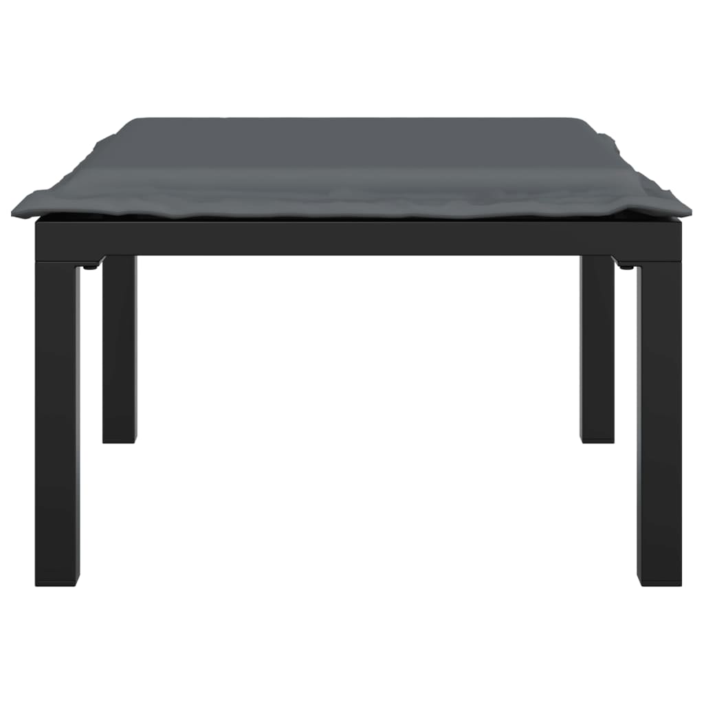 vidaXL Gartenhocker mit Kissen Schwarz und Grau Poly Rattan