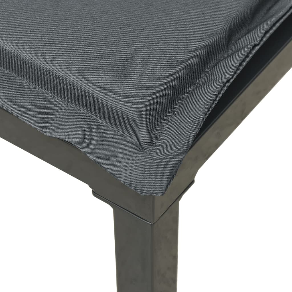 vidaXL Gartenhocker mit Kissen Schwarz und Grau Poly Rattan