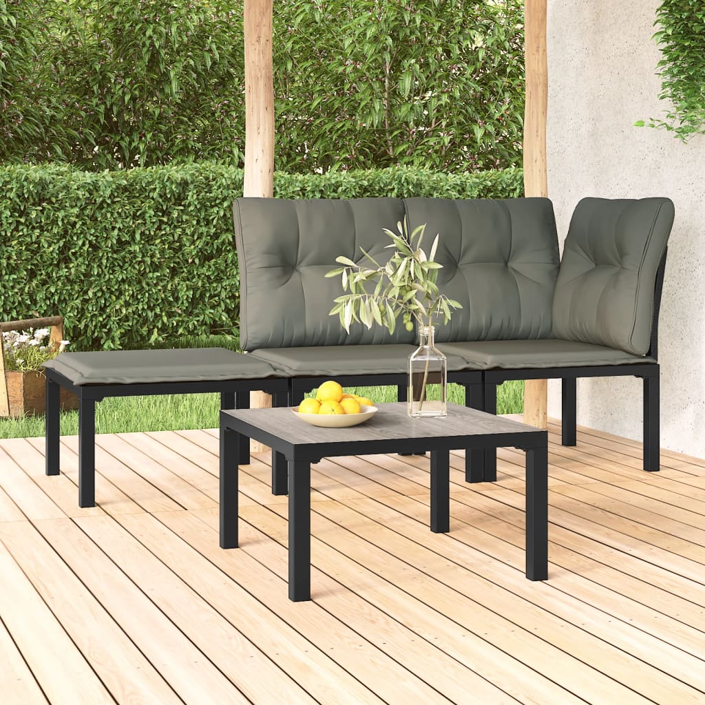vidaXL Garten-Couchtisch Grau 55x55x31 cm DPC und Stahl